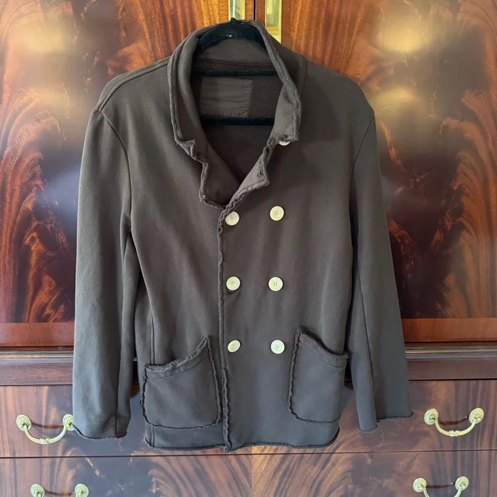 Frank & Eileen Belfast Sweatshirt Peacoat Triple Fleece Irish Chocolate S